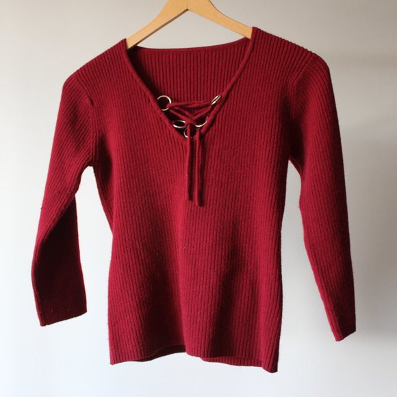 Vintage Burgundy Sweater - Picture 1 of 6